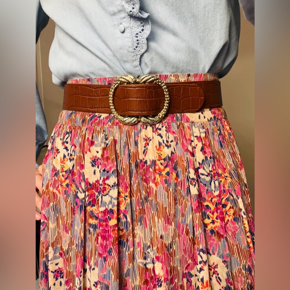 NWOT Sezane Artemis belt in Camel Croco